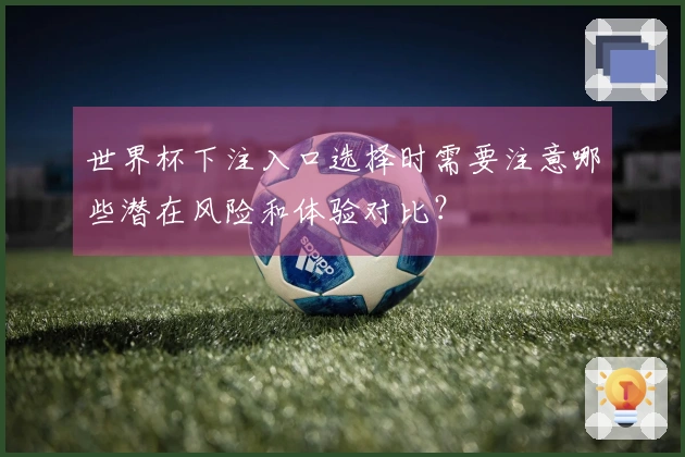 世界杯下注入口选择时需要注意哪些潜在风险和体验对比？